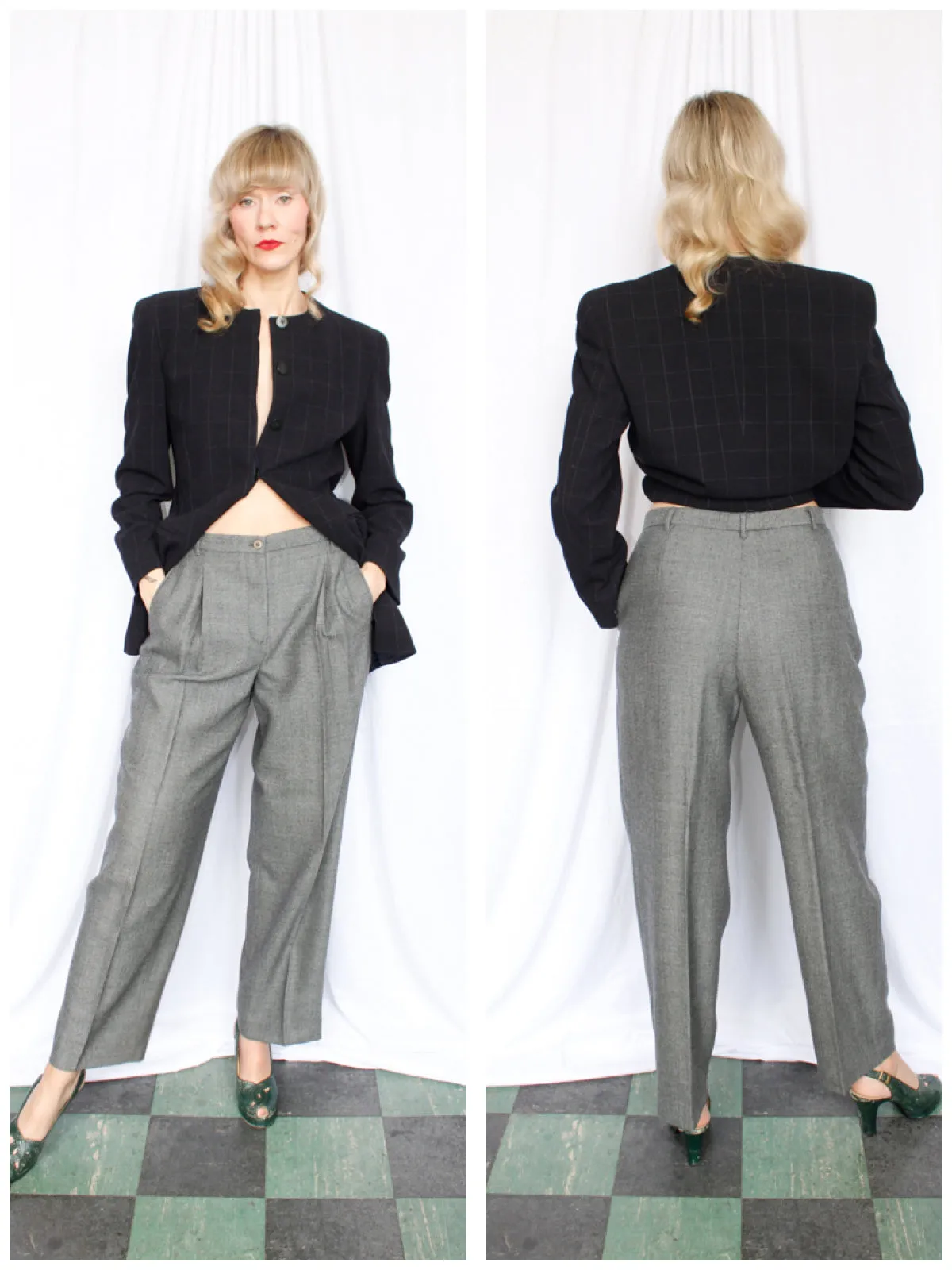 1990s Giorgio Armani Soft Grey Blue Pants - 31 waist