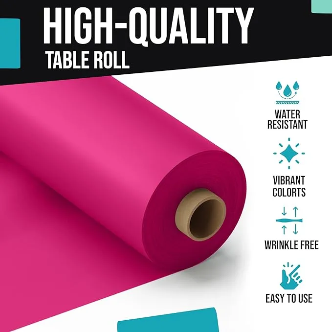 40 In. x 100 Ft. Hot Pink Table Roll