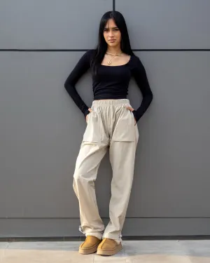 Basic Women Soft Pants - Beige