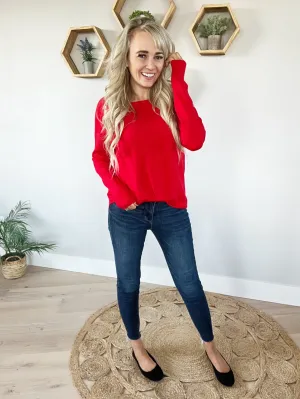 Better Than Basic Pullover Sweater in Red (SALE)