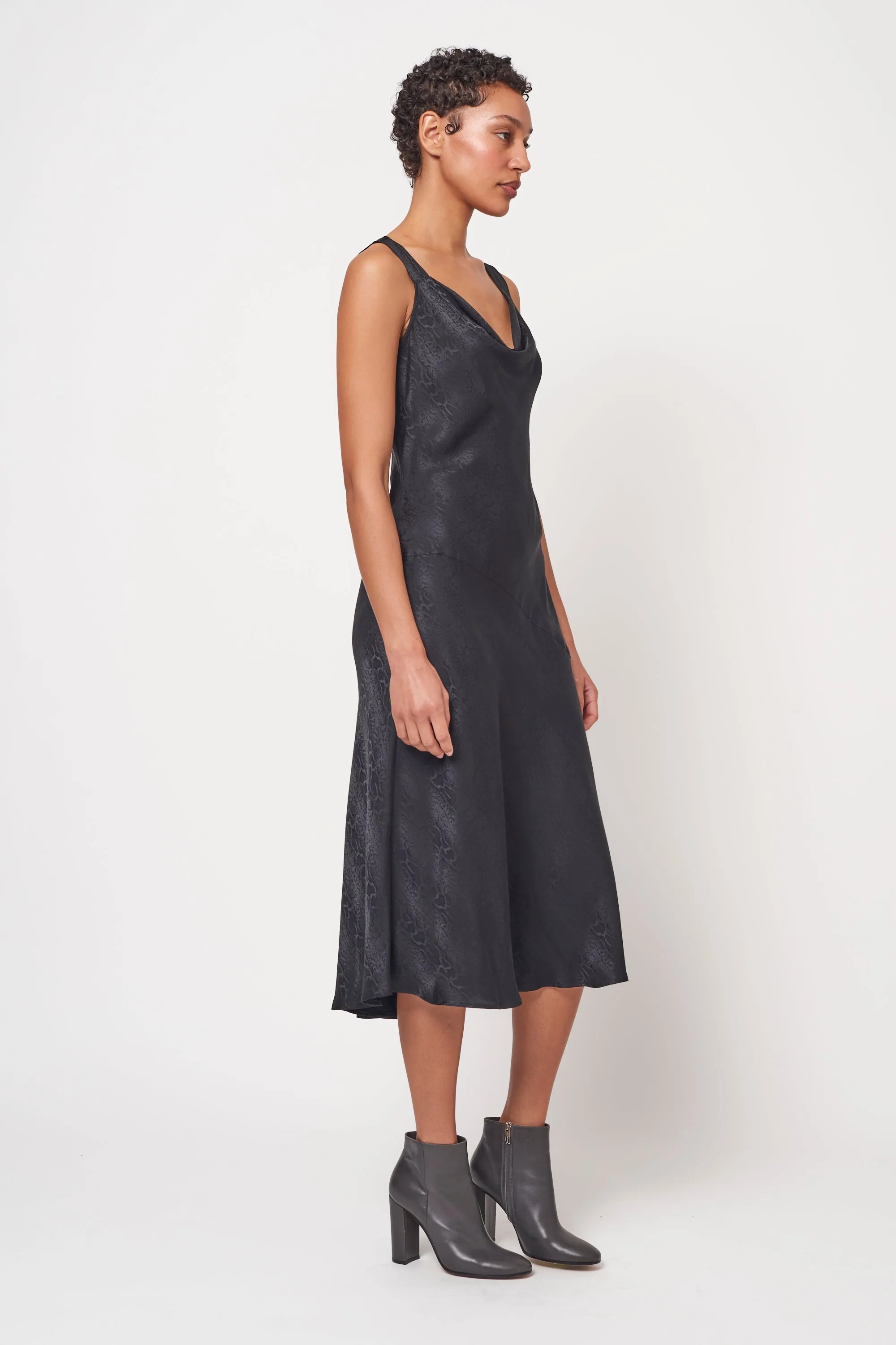 Black Linda Midi Dress