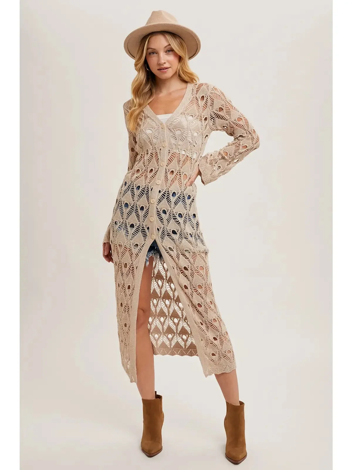 California Crochet Maxi Cardigan