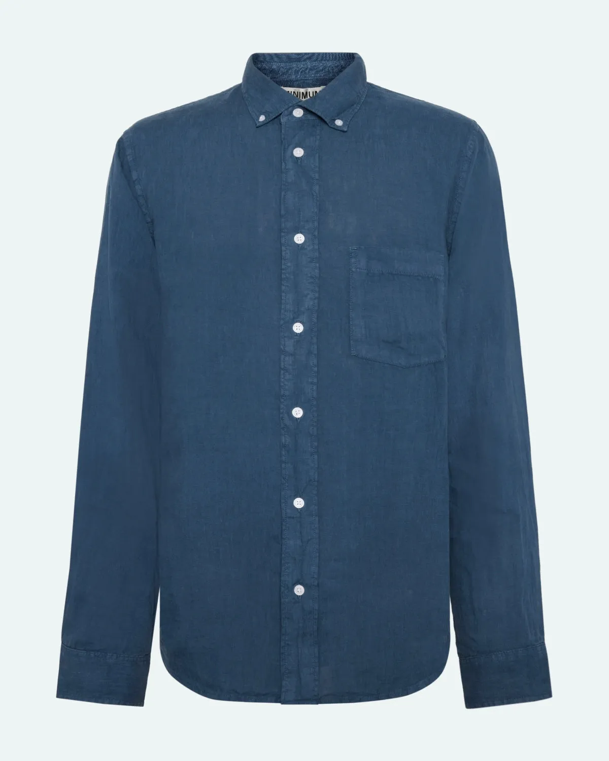 Colt long sleeved reg linen shirt 4115 - Blue Ashes