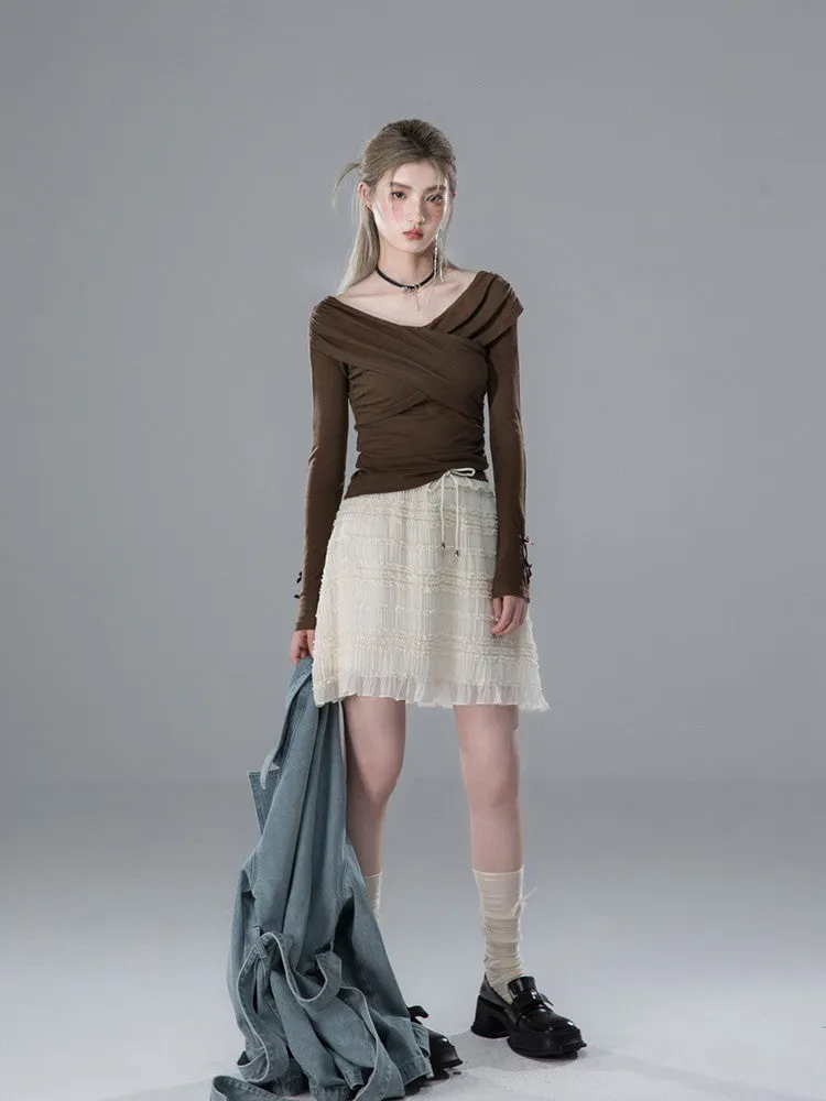 Cross Slim Long-Sleeve Simple Cutsew
