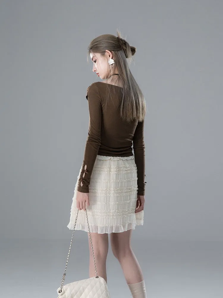 Cross Slim Long-Sleeve Simple Cutsew