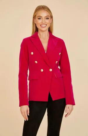 Double Breasted Velvet Blazer