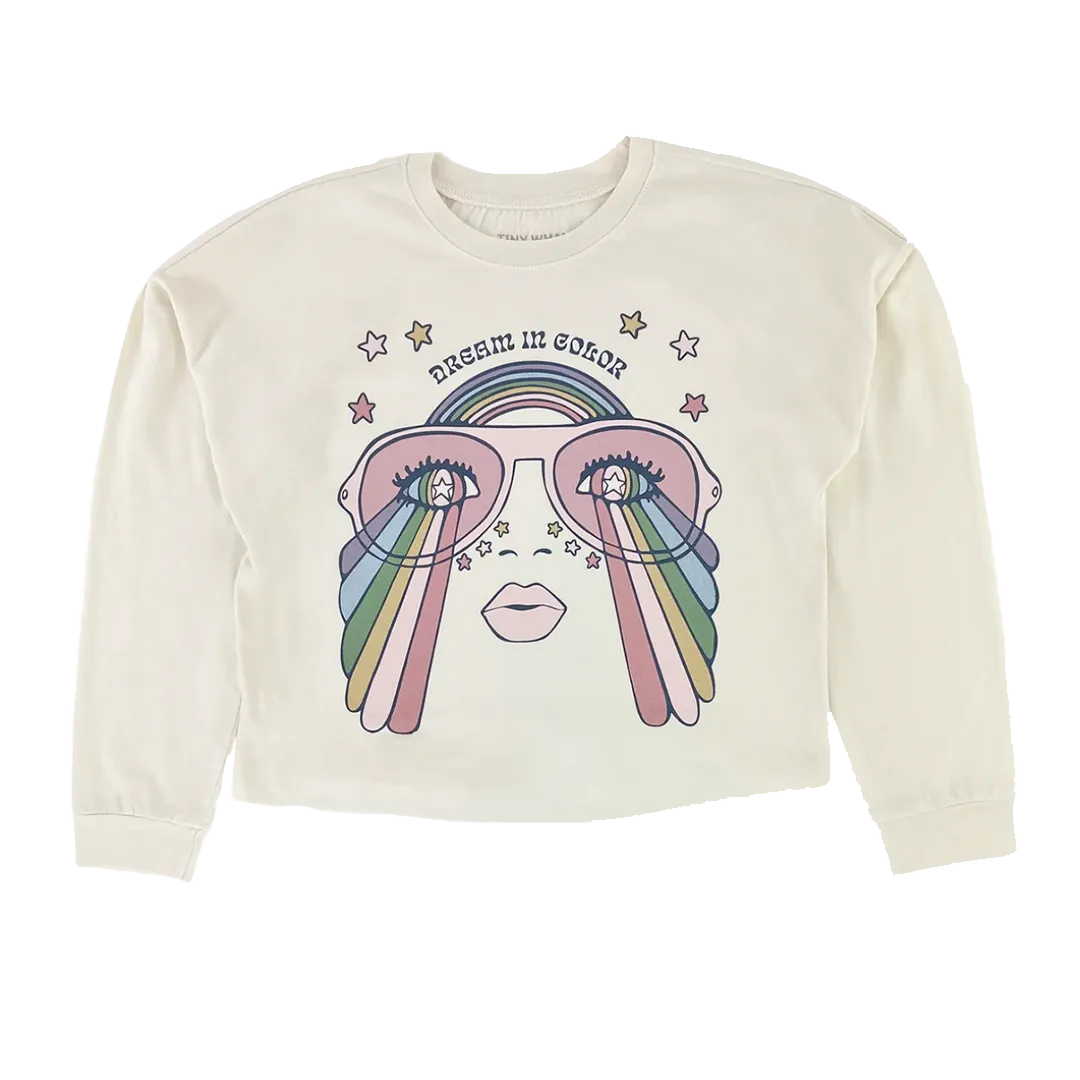 Dream In Color Oversized Long Sleeve Tee - Natural