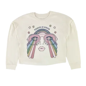 Dream In Color Oversized Long Sleeve Tee - Natural