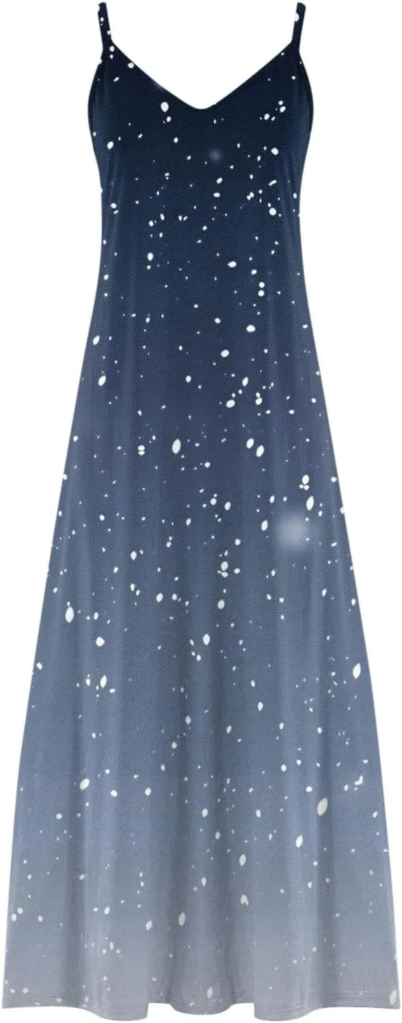 Dresses for Women 2024 Wedding Guest, Sleeveless Casual V Neck Ruffle Dresses, Lightweight Floral Boho Dress