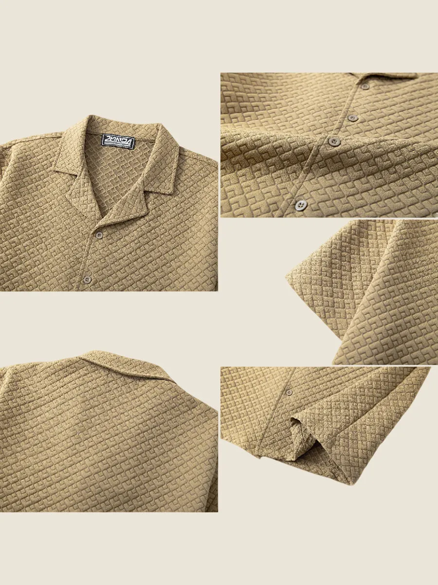 Embossed Jacquard Short Sleeve Shirt