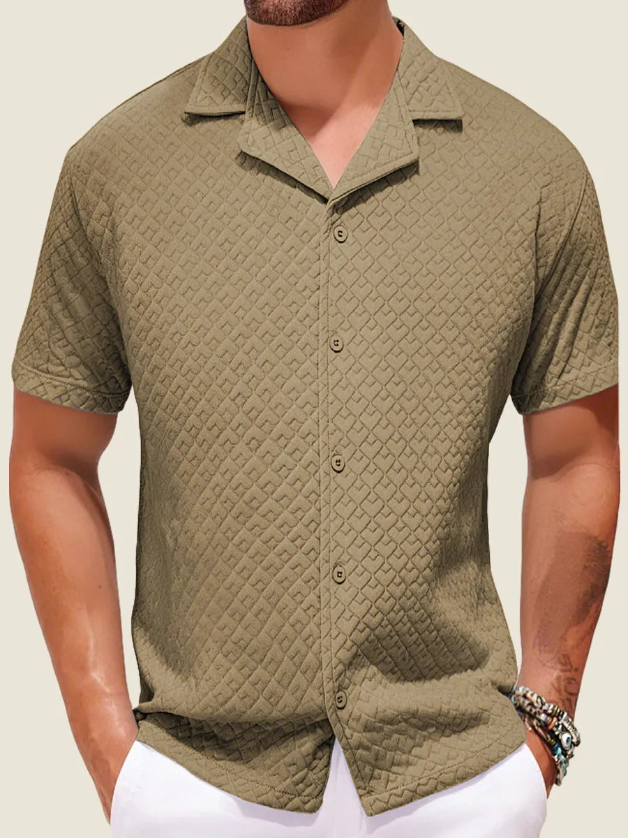 Embossed Jacquard Short Sleeve Shirt