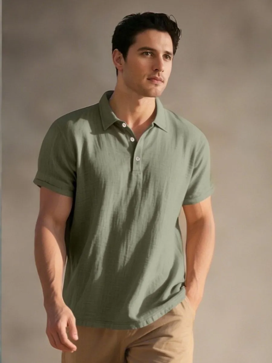Embroidered American Flag Linen Shirt
