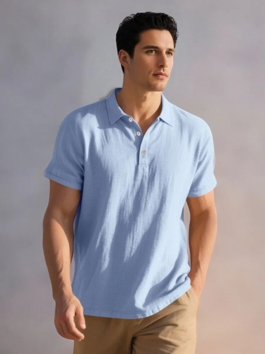 Embroidered American Flag Linen Shirt