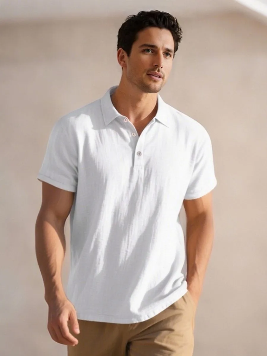 Embroidered American Flag Linen Shirt