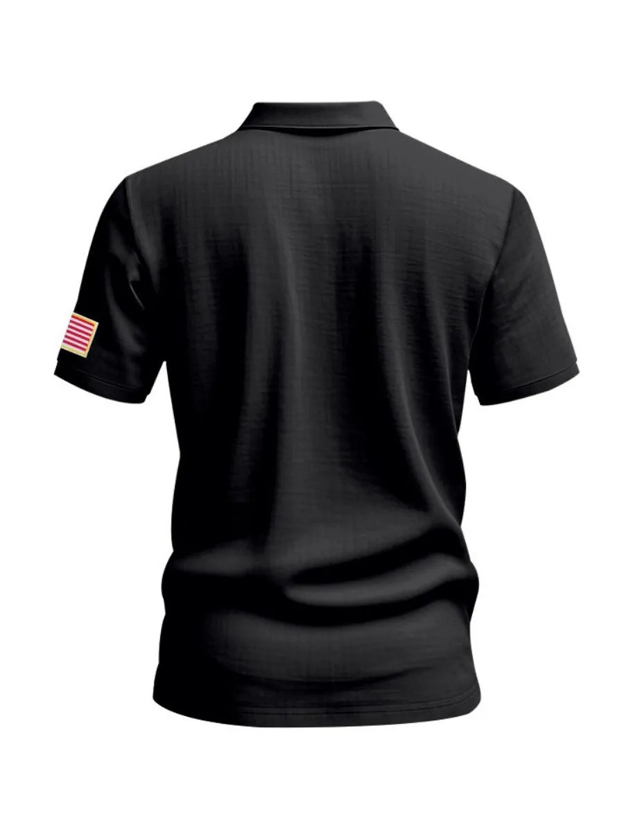 Embroidered American Flag Linen Shirt