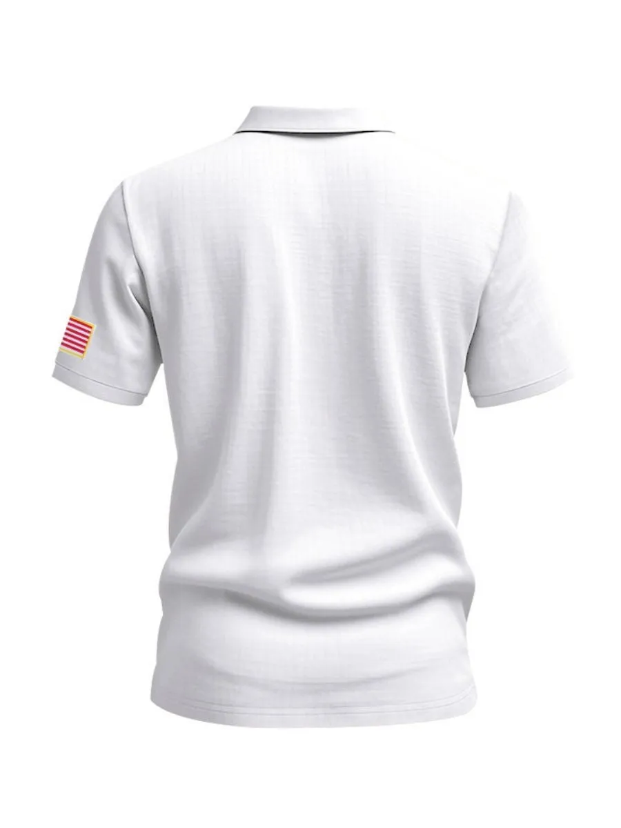 Embroidered American Flag Linen Shirt