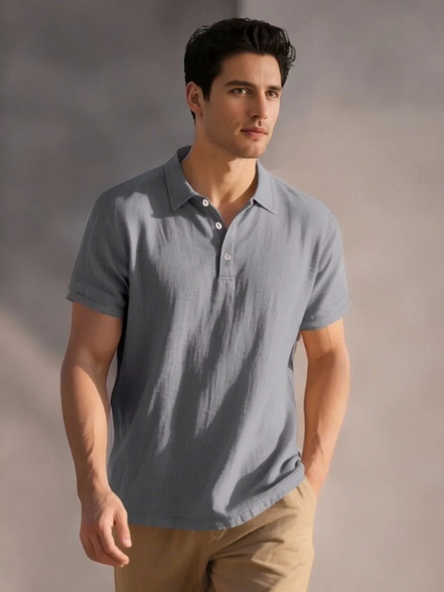 Embroidered American Flag Linen Shirt