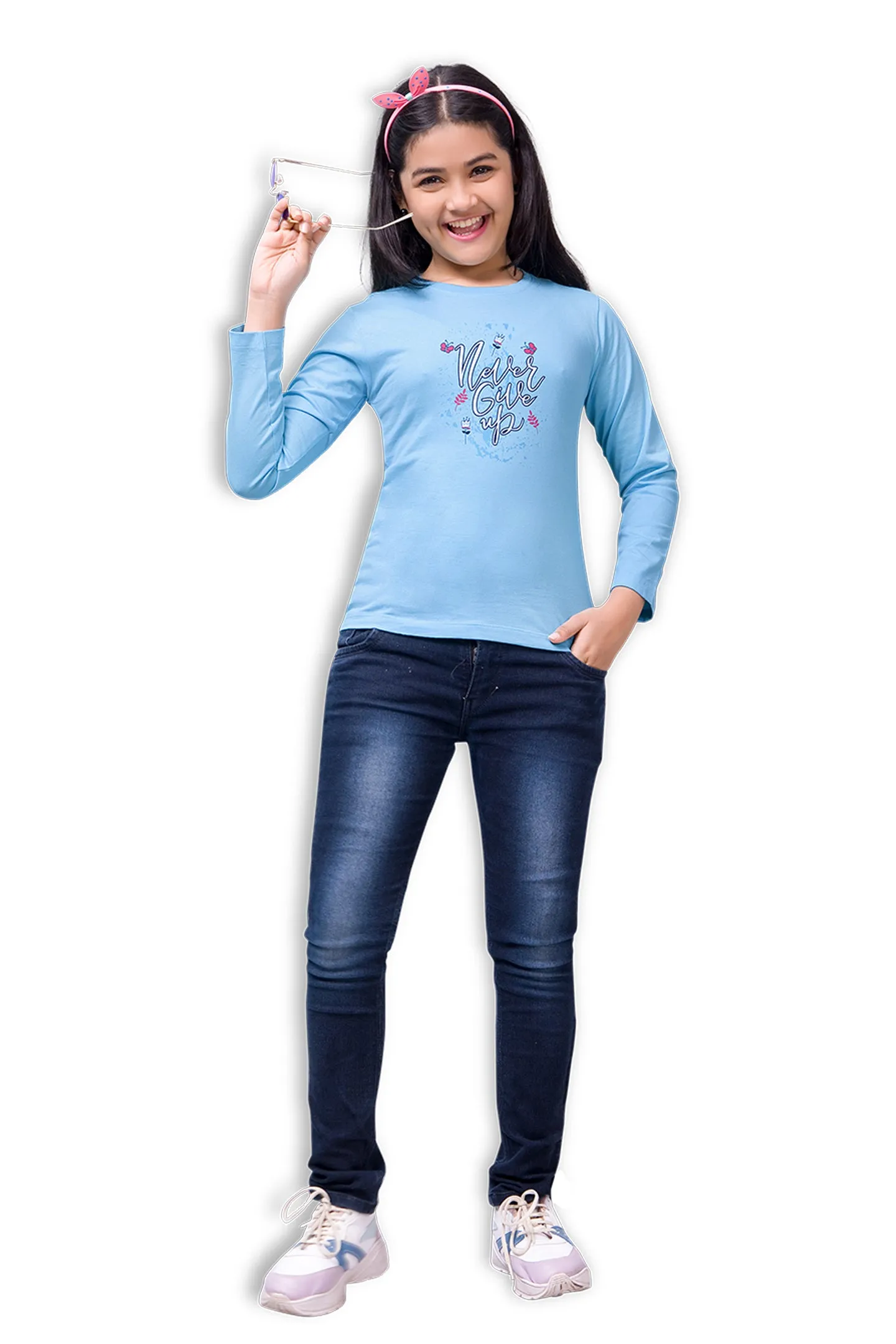 Girls Round Neck Full Sleeve Tees - Rupa