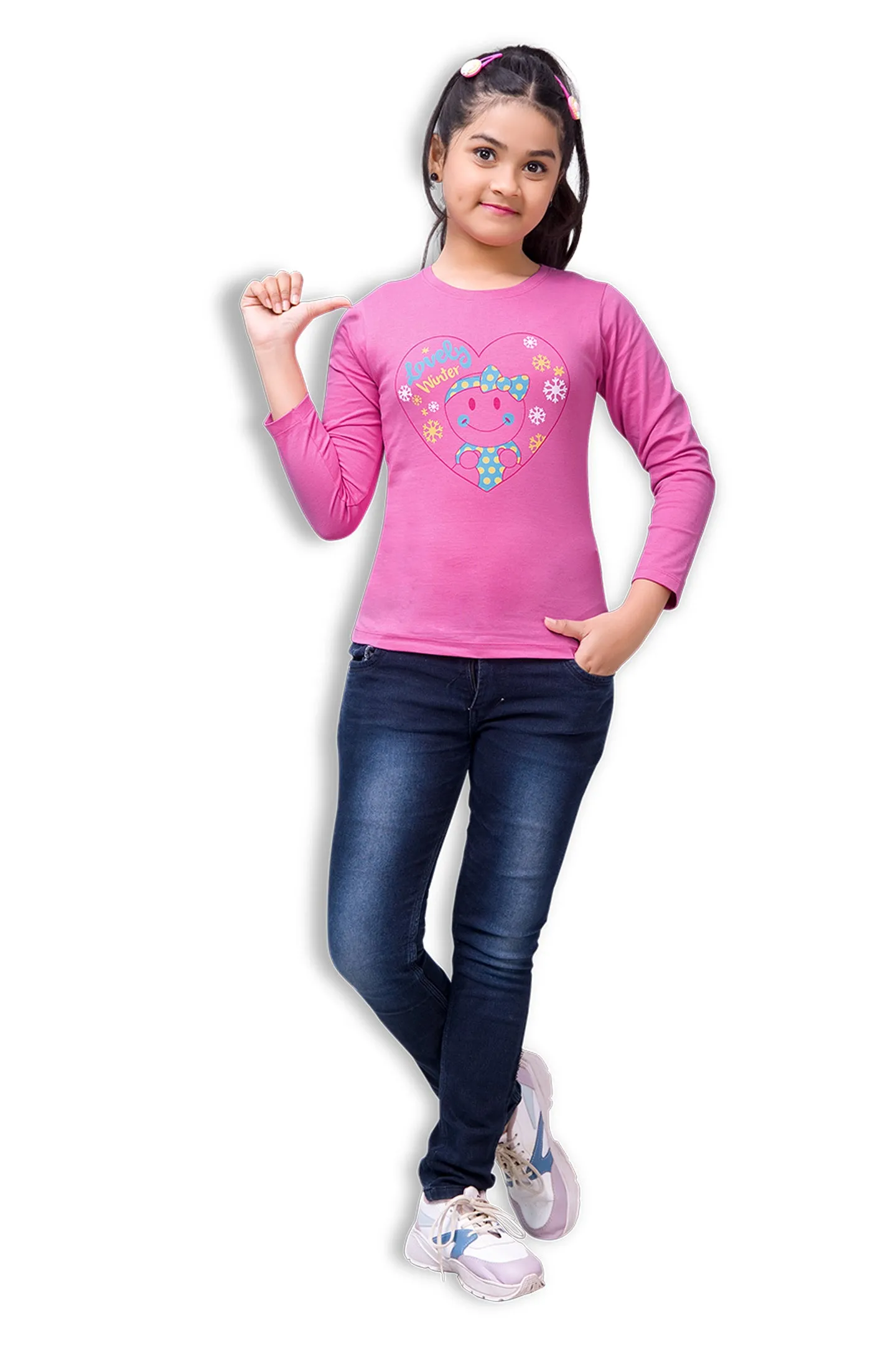 Girls Round Neck Full Sleeve Tees - Rupa