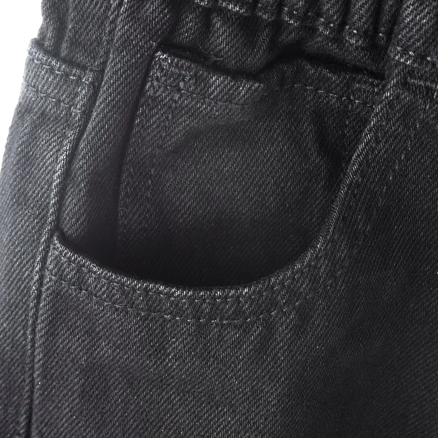 Girls Wide-leg Denim Pants, 5-14T Loose Elastic Waist with String Flared Jeans Bottoms