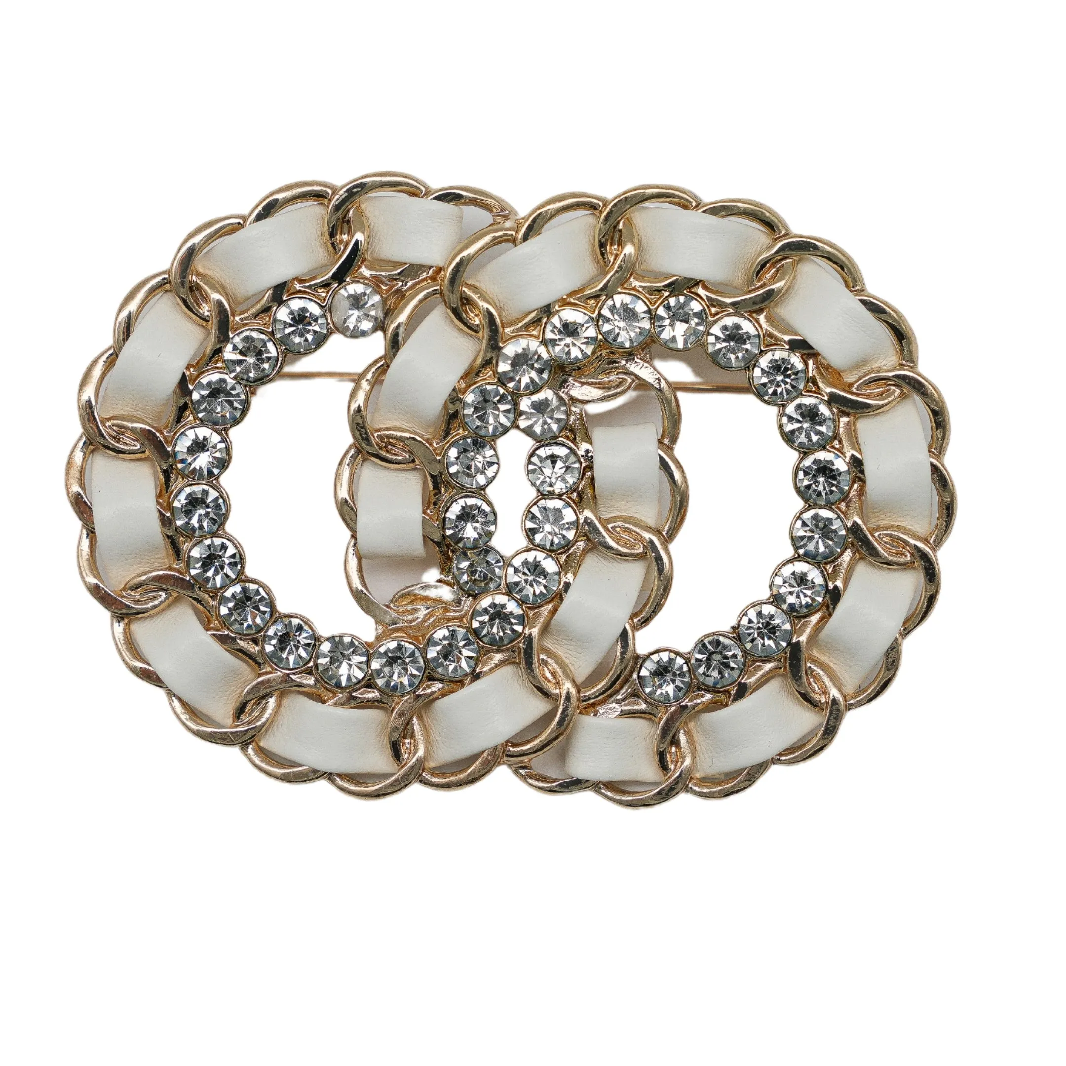 Gold Diamond Ivory Parisian Brooch
