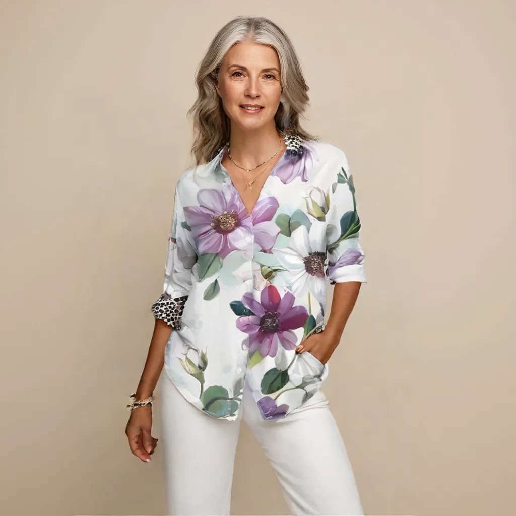 Grace Floral Button-Up Blouse