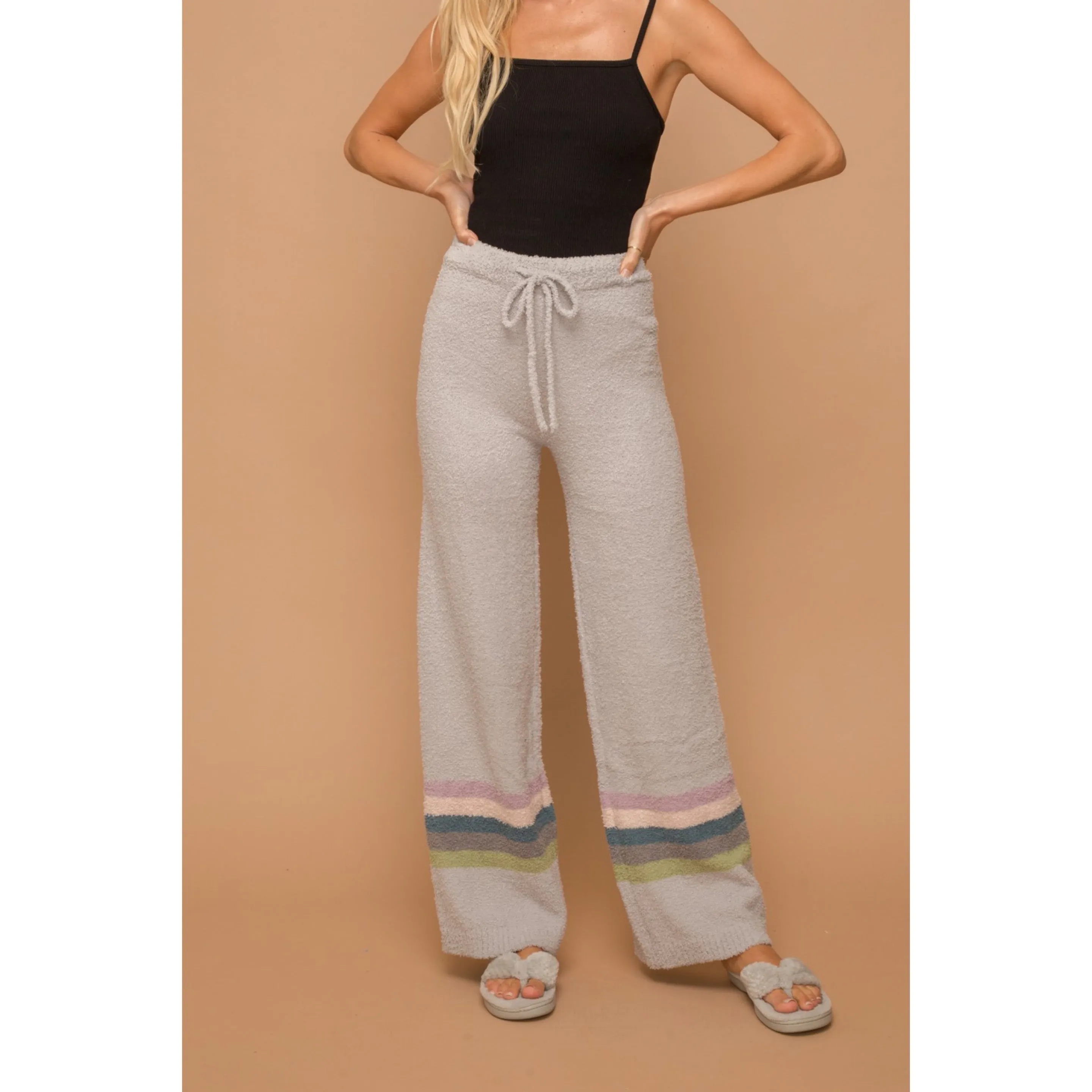 Hem & Thread COLOR STRIPE SUPER SOFT SWEATER PANTS