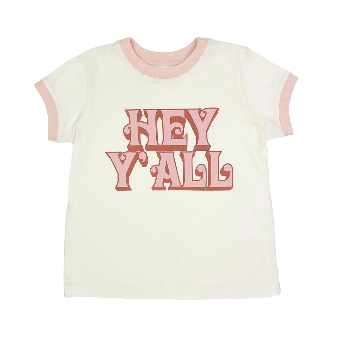 Hey Y'all Ringer Tee - Natural