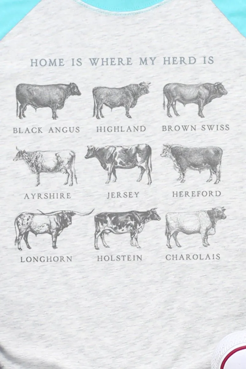 Home Is Where My Herd Is Tri-Blend Unisex 3/4 Raglan