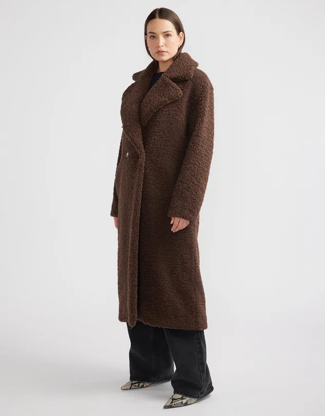 Ivy Faux Fur Jacket in Chocolate