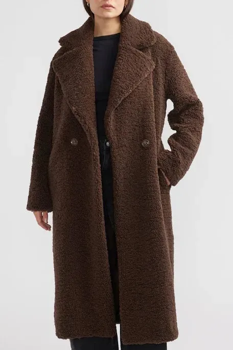 Ivy Faux Fur Jacket in Chocolate