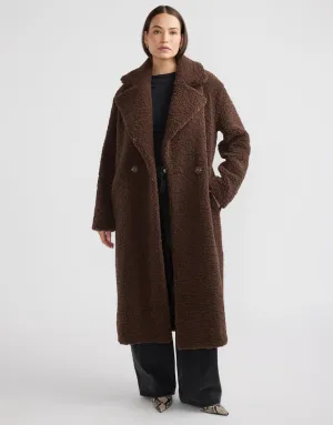 Ivy Faux Fur Jacket in Chocolate