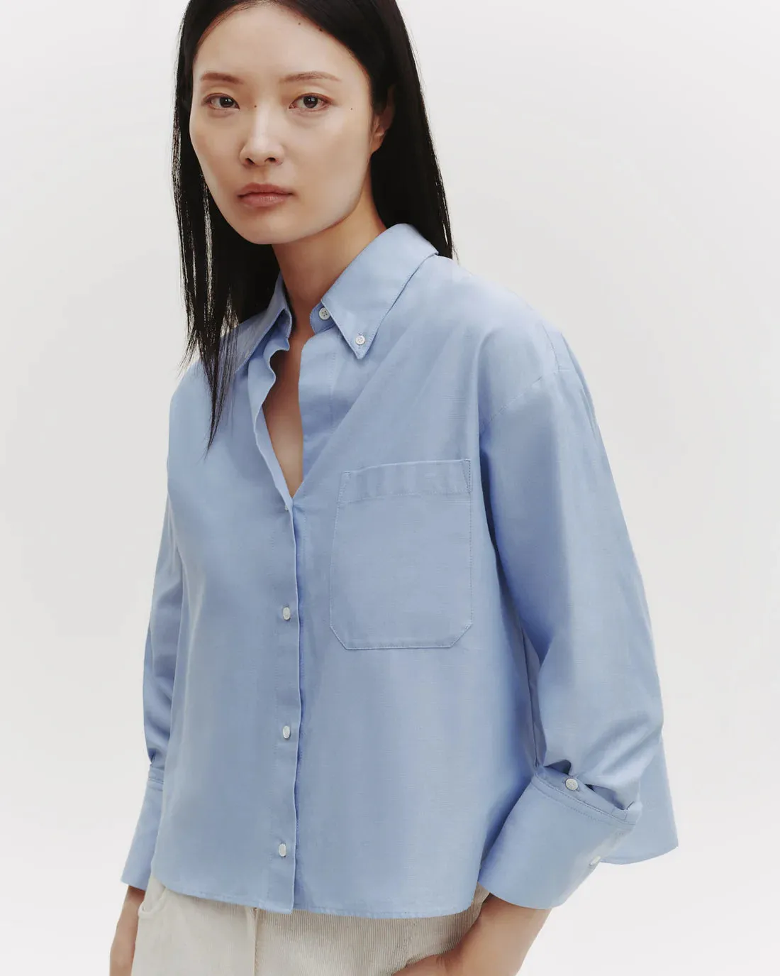 J.D. Shirt in Blue Oxford Shirting