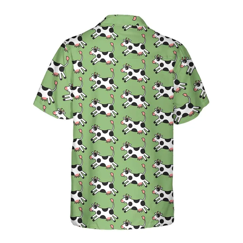 Jumping Cow Hawaiian Shirt, Cow Shirt For Men & Women, Funny Cow Print Shirt