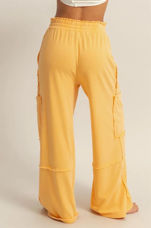 Lemon Drop Lounge Cargo Pants – Sweet, Soft & Street-Ready