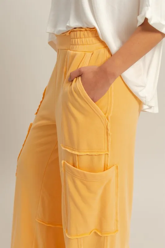 Lemon Drop Lounge Cargo Pants – Sweet, Soft & Street-Ready