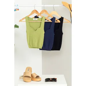 LIME SIMPLE GAL RIBBED TANK TOP