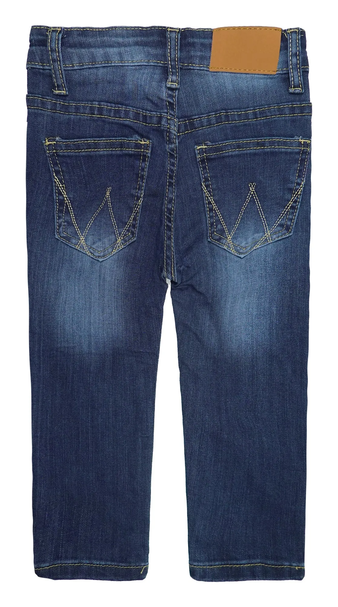 Little Girls Boys Elastic Band Ripped Straight Fit Stretchy Denim Pants Jeans