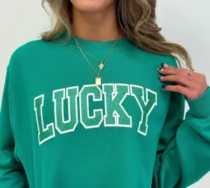Lucky Puff Letter Crewneck