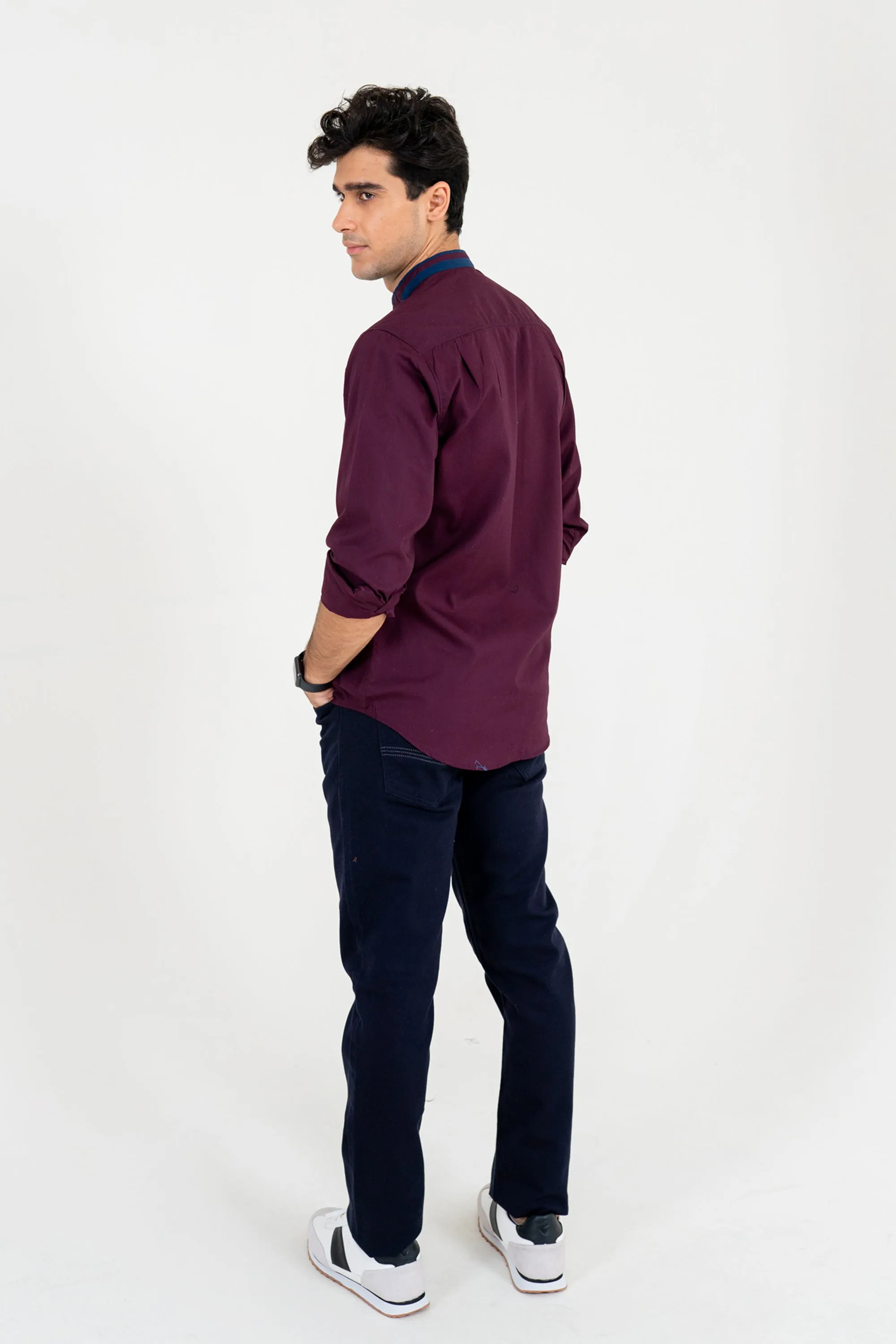 Maroon Button-Down Shirt