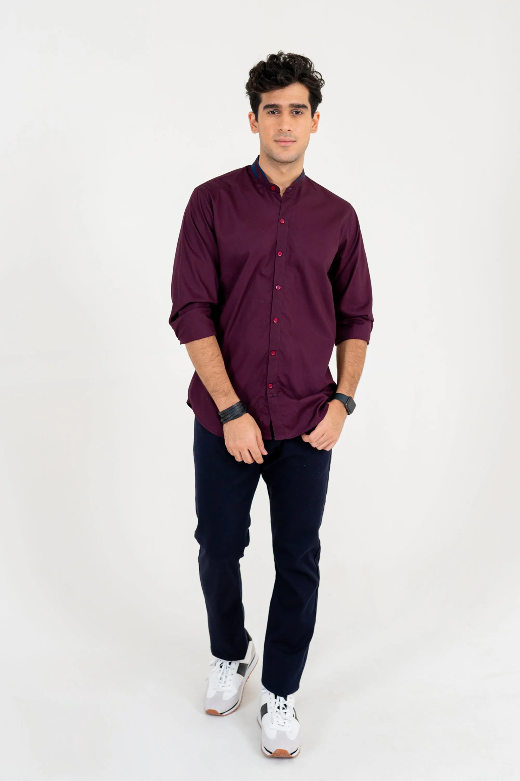 Maroon Button-Down Shirt