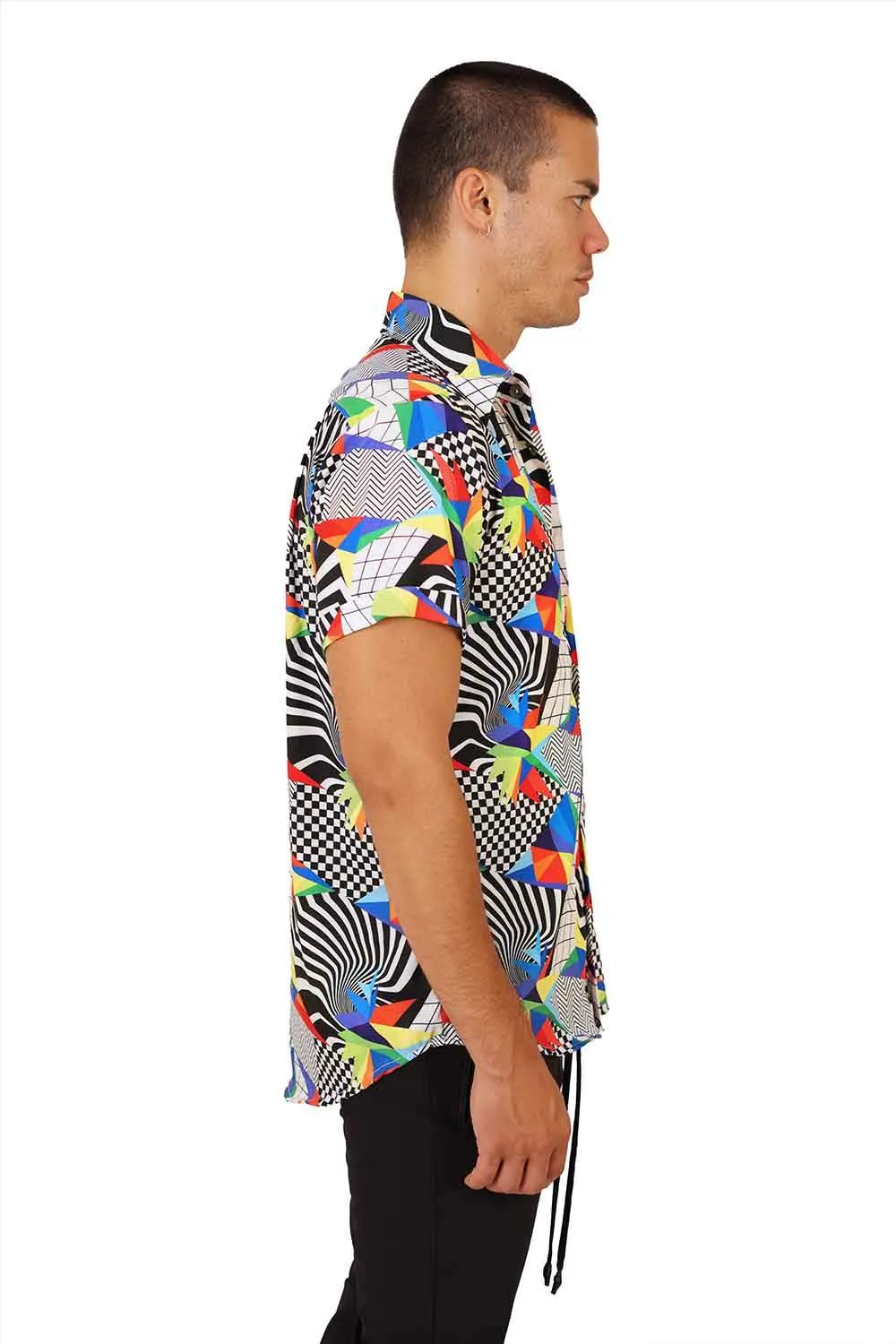 Mens Geometric Print Shirt