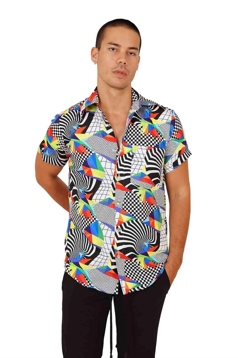 Mens Geometric Print Shirt