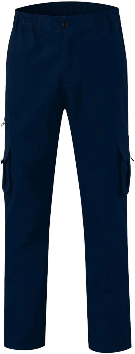 Mens Hiking Pants Straight Leg Cargo Pants Outdoor Relaxed Fit Tactical Pant Jogger Multi-Pockets Loose Trousers