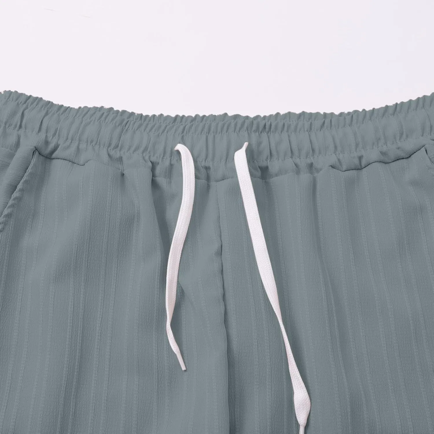 Mens Pants Casual Loose Fit Trendy Straight-Leg Elastic-Waisted Work Pant Outdoor Relax Fit Breathable Basic Outfits