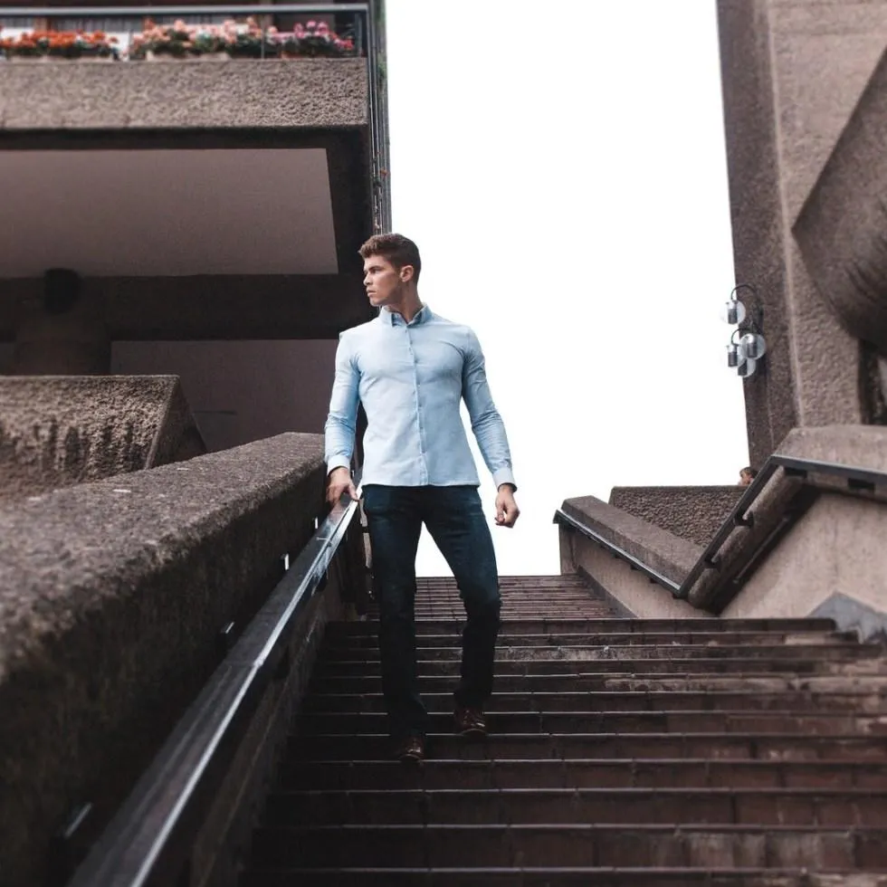Olympvs Athletic Fit Shirt - Sky Blue