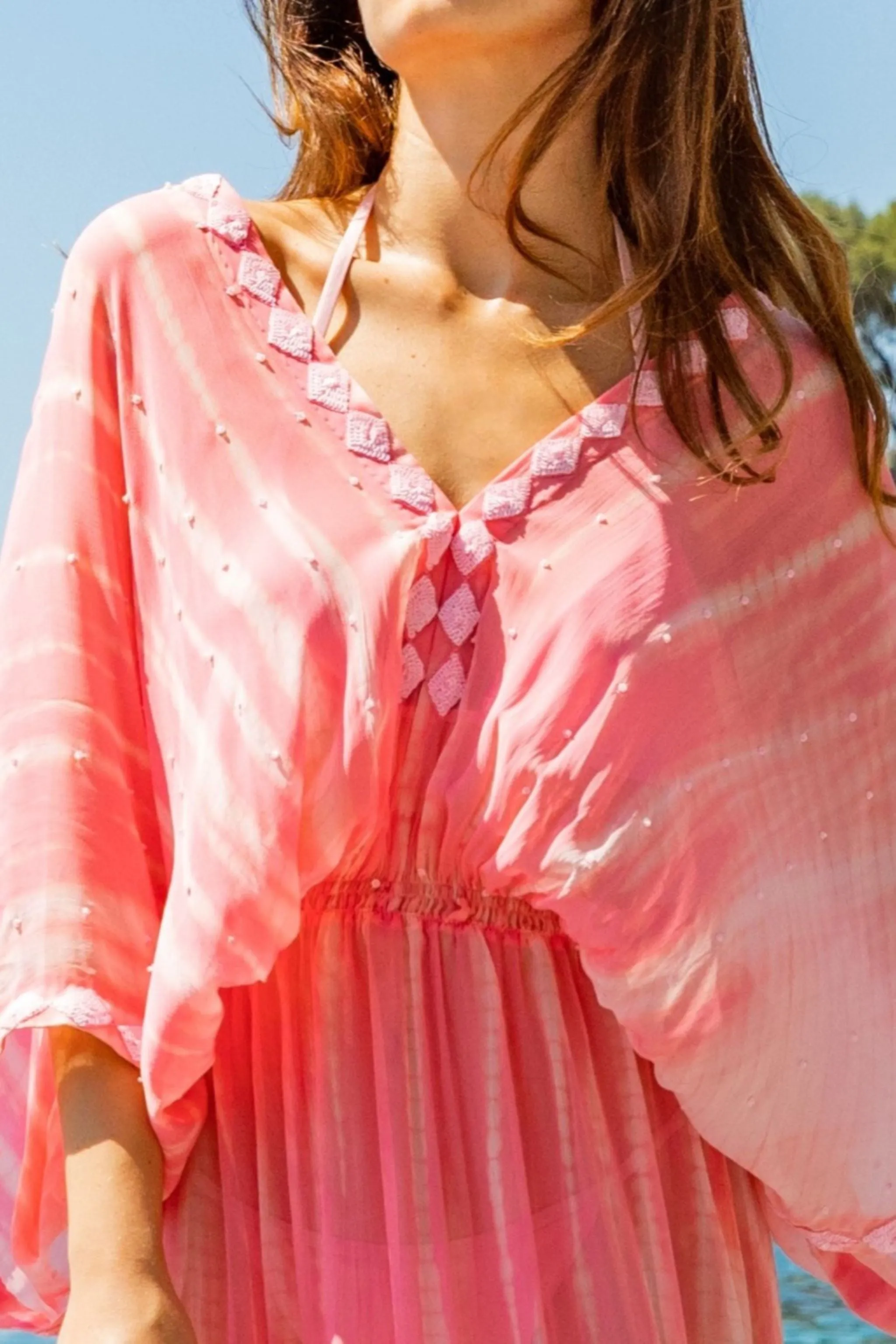 Pink Silk Kaftan Dresses