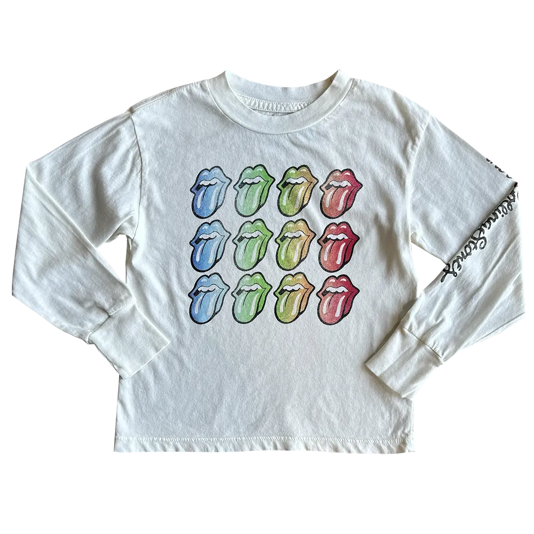 Rolling Stones Rainbow Long Sleeve Tee - Vintage White