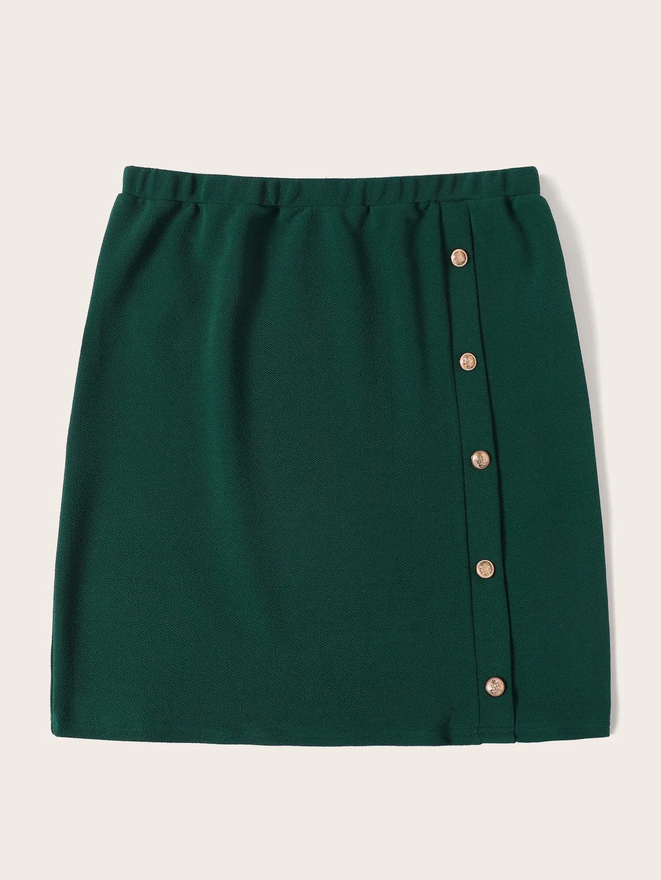 SHEIN Plus Button Front Bodycon Skirt