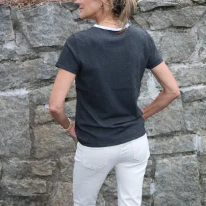 Short Sleeve Reverse Rebel Tee in Dark Heathered Gray